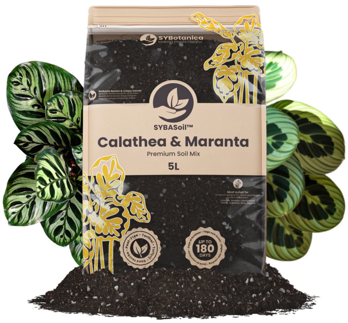 Bol.com SYBASoil - Calathea & Maranta mix 5L - Turfvrije Potgrond Mix - 6 Maanden Voeding aanbieding