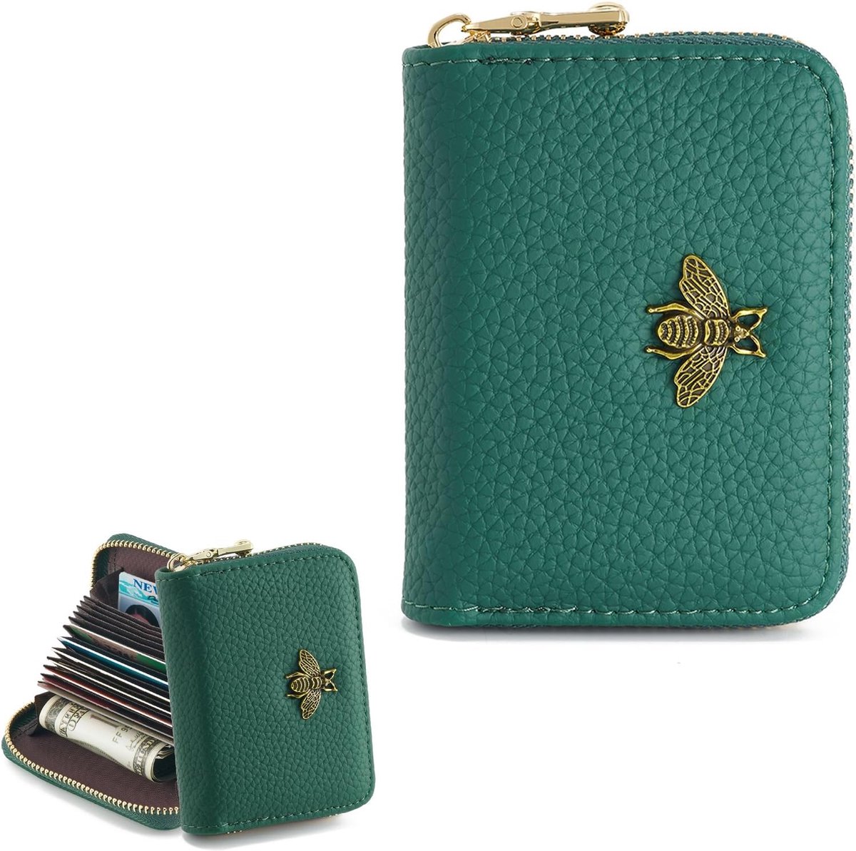 Creditcardhouder Vrouwen Rits Card Cases Portemonnee, Groen, Modern