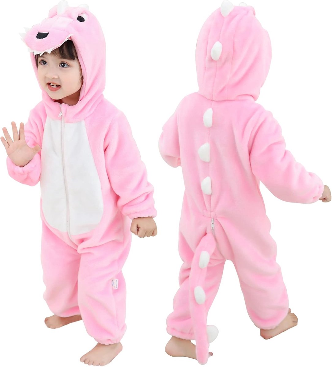 Kids Peuters Kostuum Outfit Baby Jongens Meisjes Flanel Animal Hooded