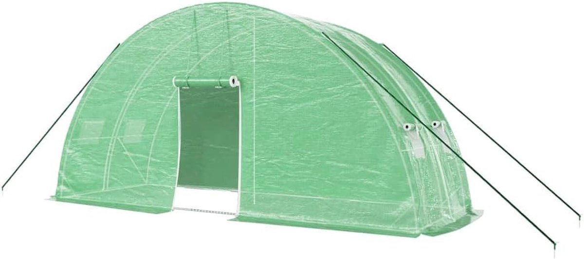 Tuinkas Polytunnel - Broeikas Kweekkas - Planten Beschermen - UV- en Scheurbestendig - 6x2x2.85 m - Groen