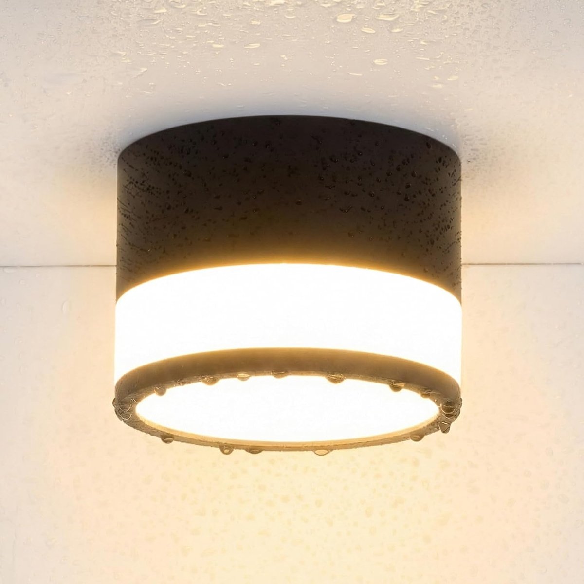 plafondlamp opbouw zwart mat LED 12W 3000K warm wit plafondspots aluminium 230V Ø10cm plafond opbouwspots badkamer