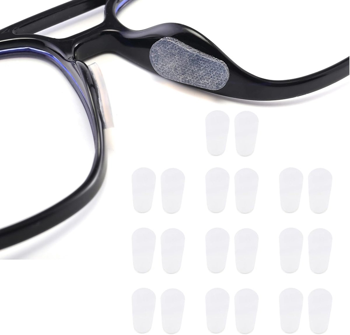 10 paar siliconen neuspads, antislip kleefpads voor brillen en