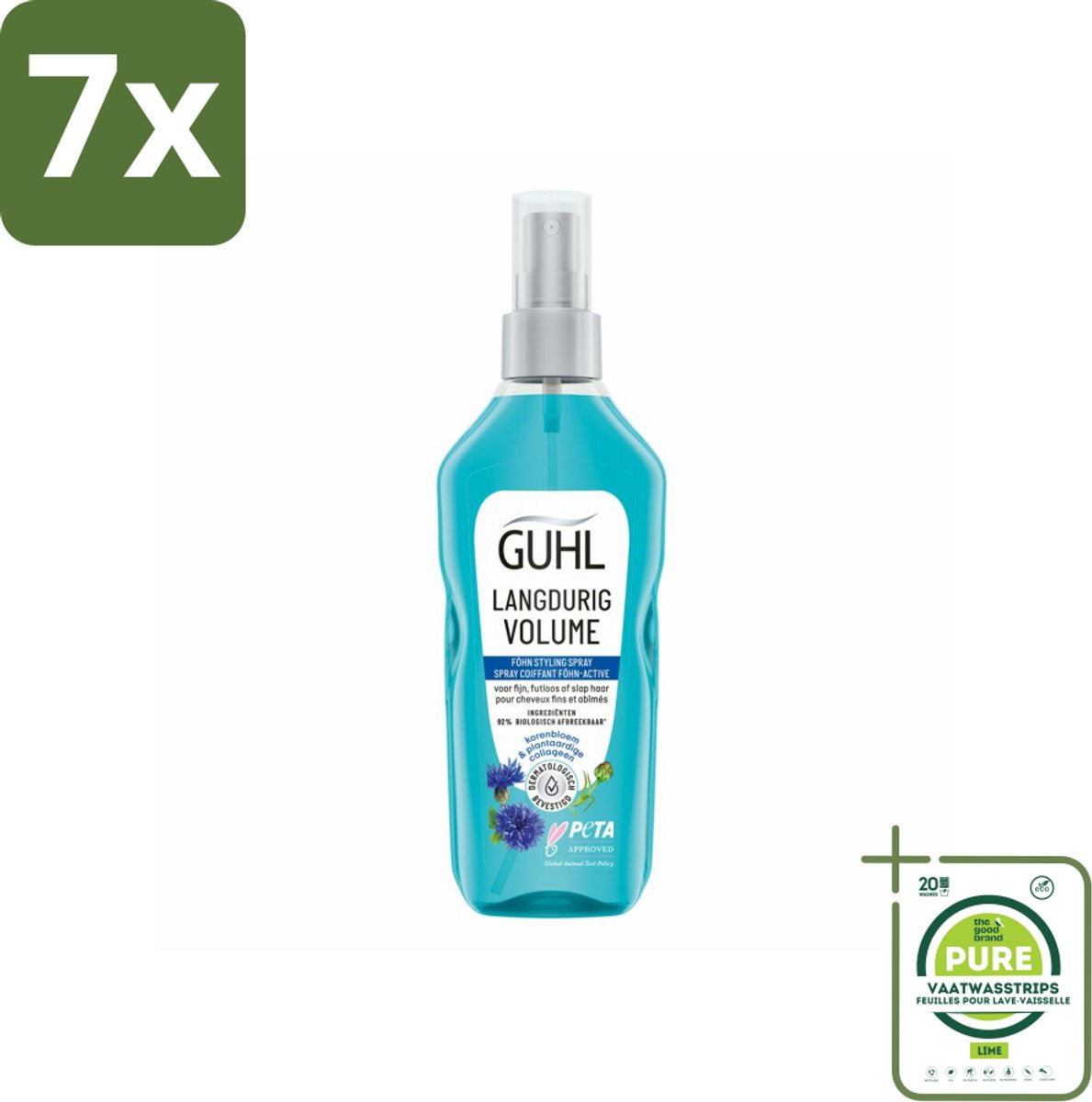 7 x Guhl - Styling Spray - Föhn Active - 125 ml - Grootverpakking - Haarspray - Volume Spray - Styling Spray - Haar Volume - Haar Fixatie