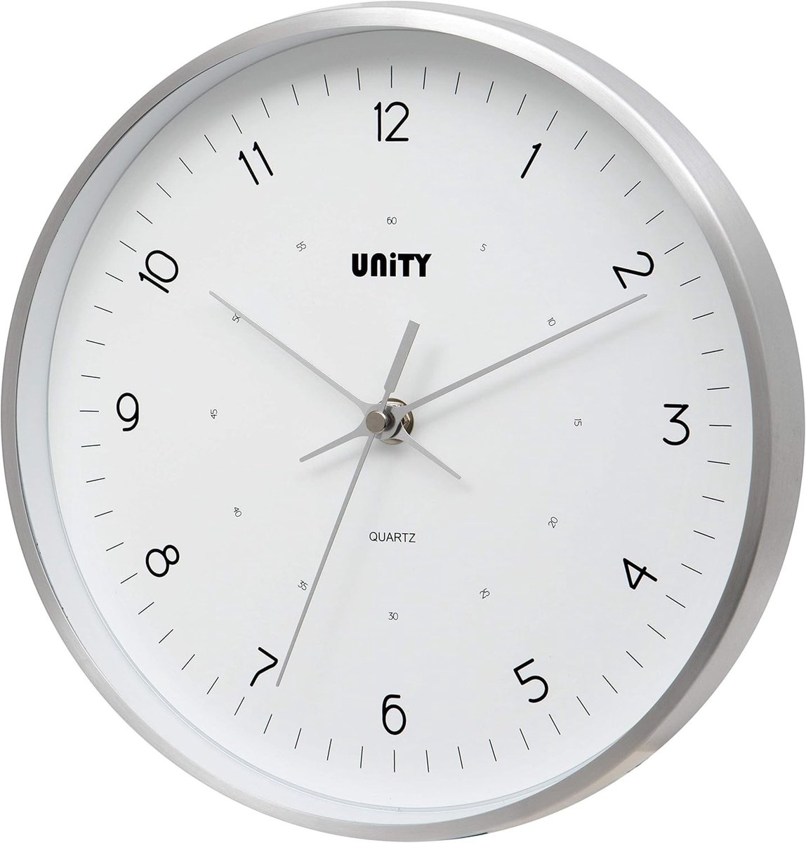 Thijox - Moderne Wandklok 25cm, Stille Veeg Klok, Zilveren Klok voor Woonkamer, Keuken, Slaapkamer, Design Klok, Accentueren van Elk Huis