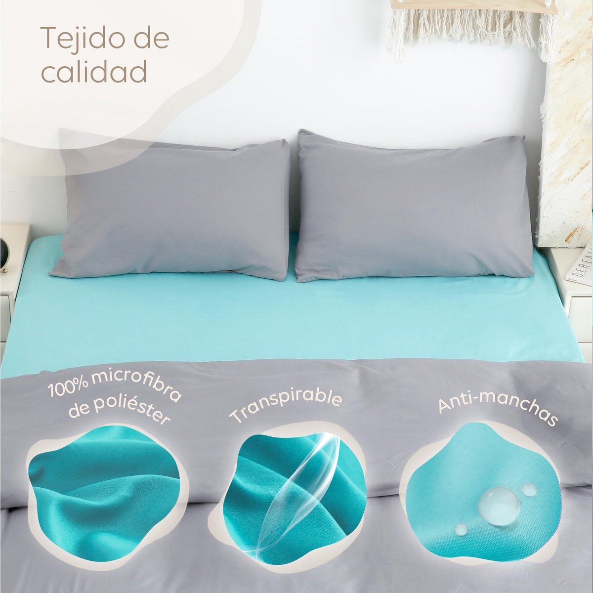 Omgoods - Fitted Sheet 180 x 200 cm - 100% Polyester Wit