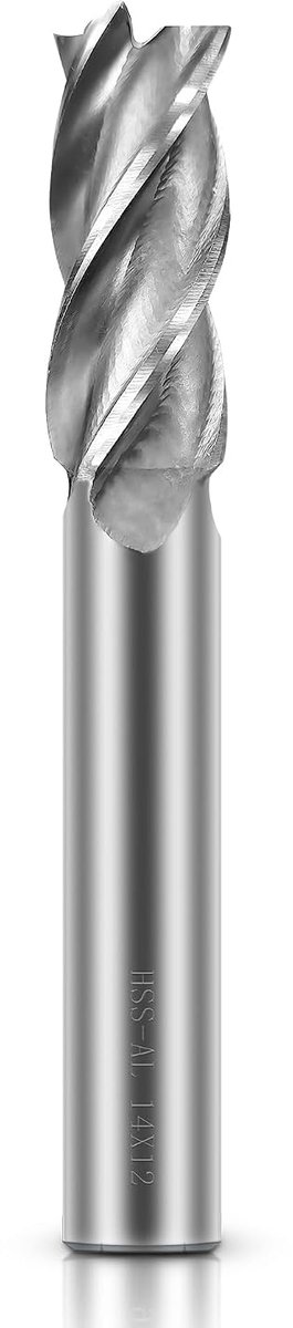 14 mm freesboor 4-fluit eind mill bit, HSS CNC cilindrische schacht cutter gereedschap set voor hout, aluminium, staal, titanium