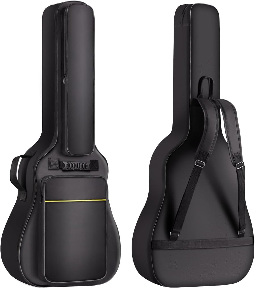 Akoestische Gitaartas - Waterdichte Gevoerde Gitaarrugzak - Verdikte Tas voor 99, 40, 41 Inch Gitaren - Zwart, 107 * 42 * 12cm, 8 mm Akoestische Gitaartassen