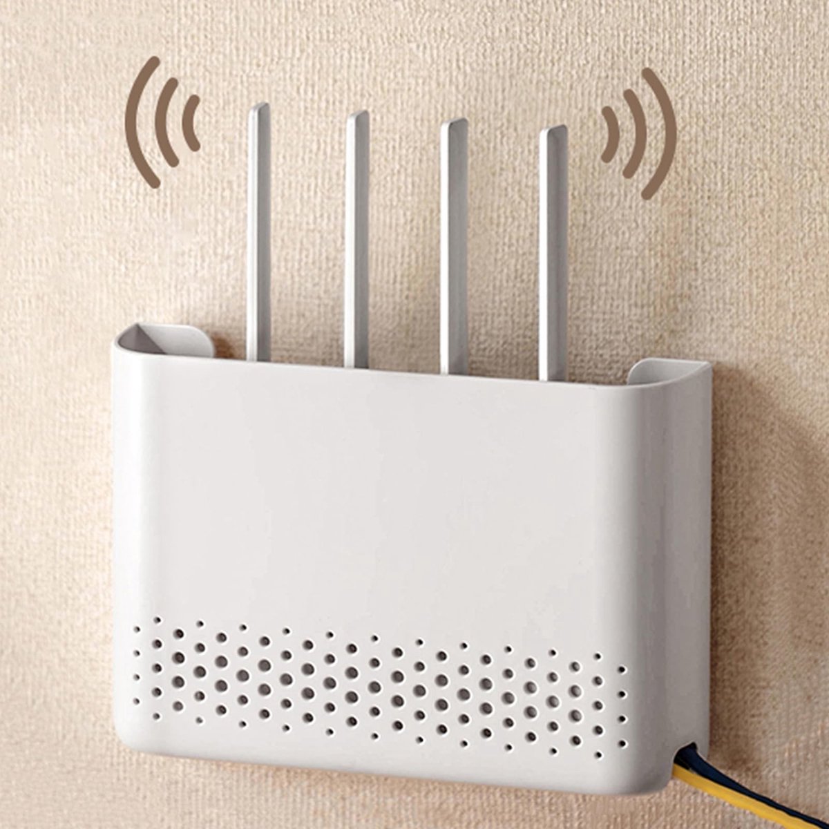 Omgoods - WiFi Router Opbergdoos - Muurbevestigde Oplossing voor Routers en Kabels