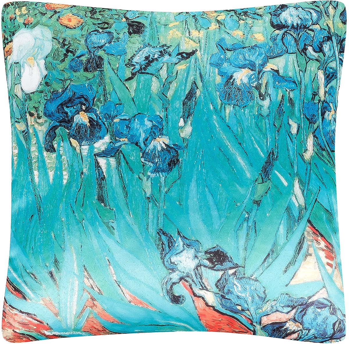 Omgoods - Kunst Kussen met Vincent Van Gogh Iris Motief - 40 x 40 cm