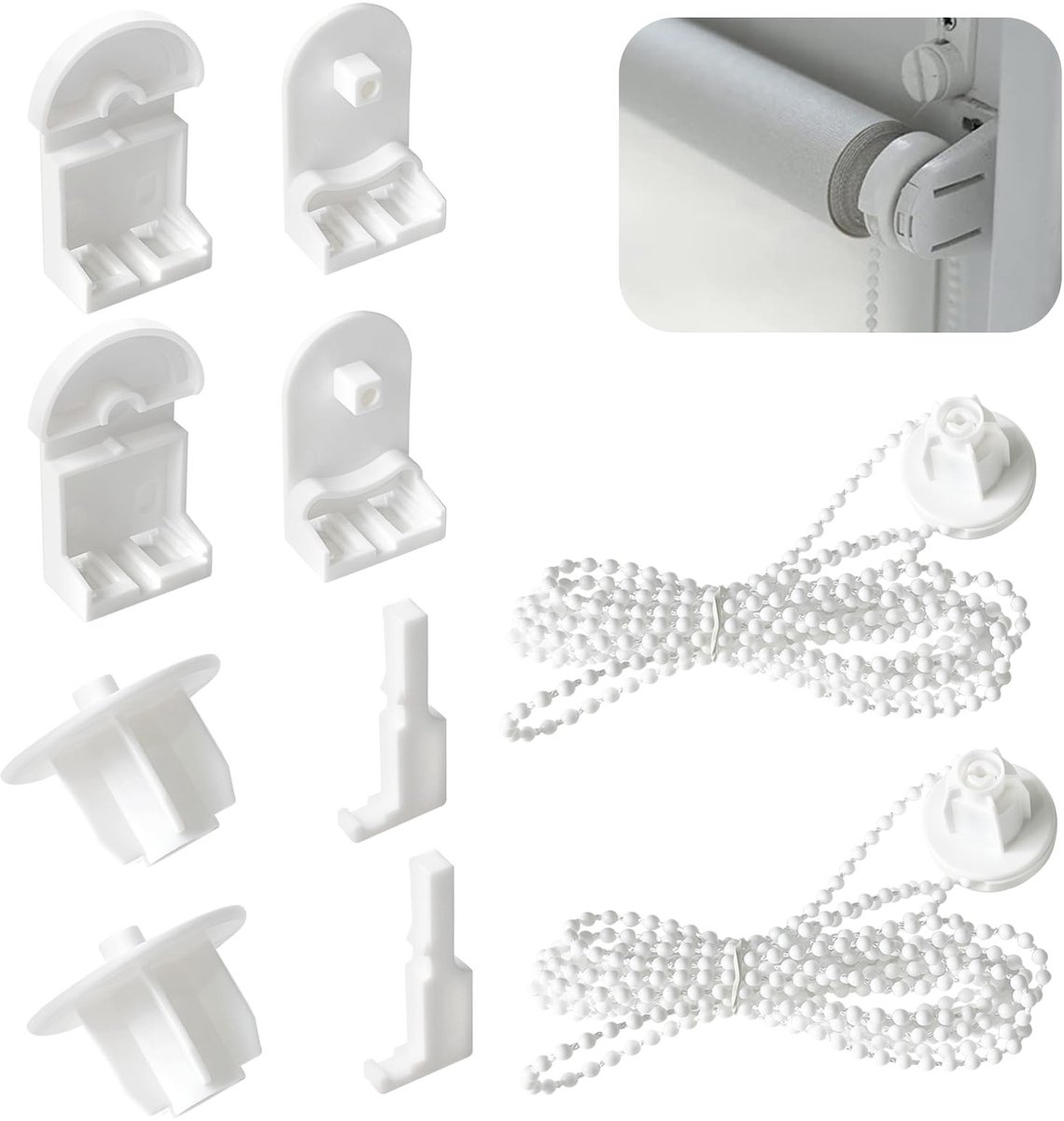 Omgoods - 2 Delige Set Plastic Rolgordijn Montagebeugels, Geen Boren Nodig voor Snelle Installatie