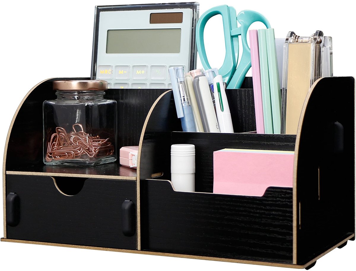Omgoods - Desk Organiser met 7 Compartimenten - Multifunctionele Pennenhouder voor Kantoor en School