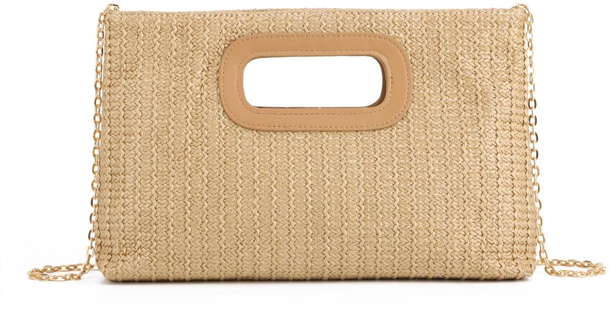 Omgoods - Stro Clutch voor Vrouwen - Zomeravondtas van Raffia