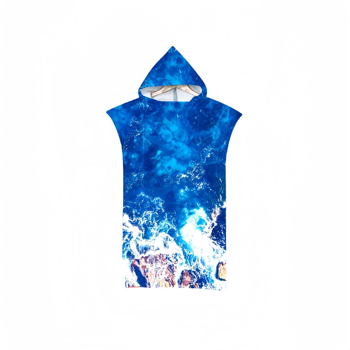 Omgoods - Volwassen Hooded Strandhanddoek Poncho 85x110cm