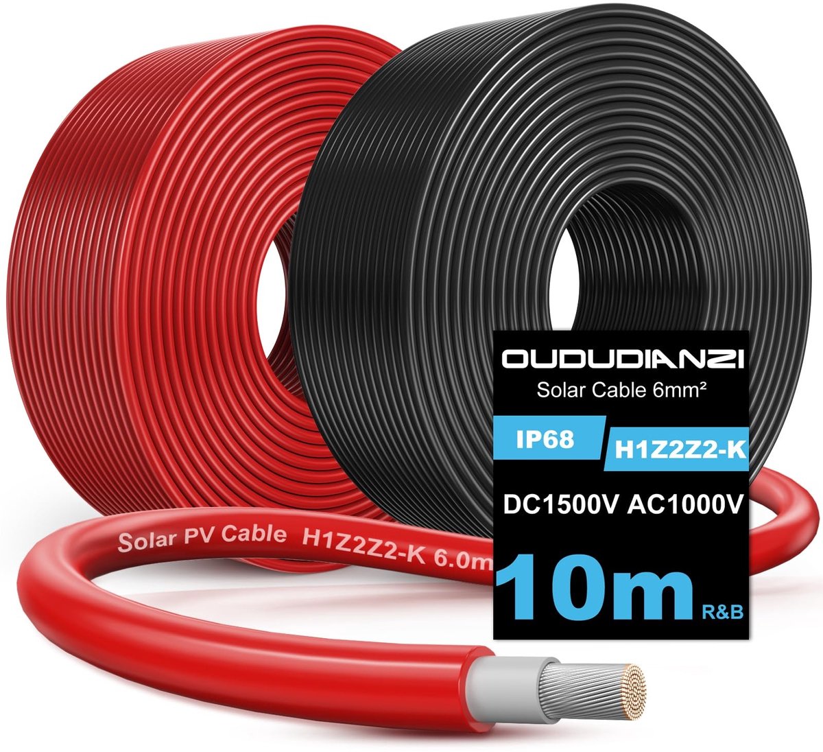 Omgoods - Zonnepaneelkabel 6 mm² - 10 Meter Verlengkabel voor PV Systemen