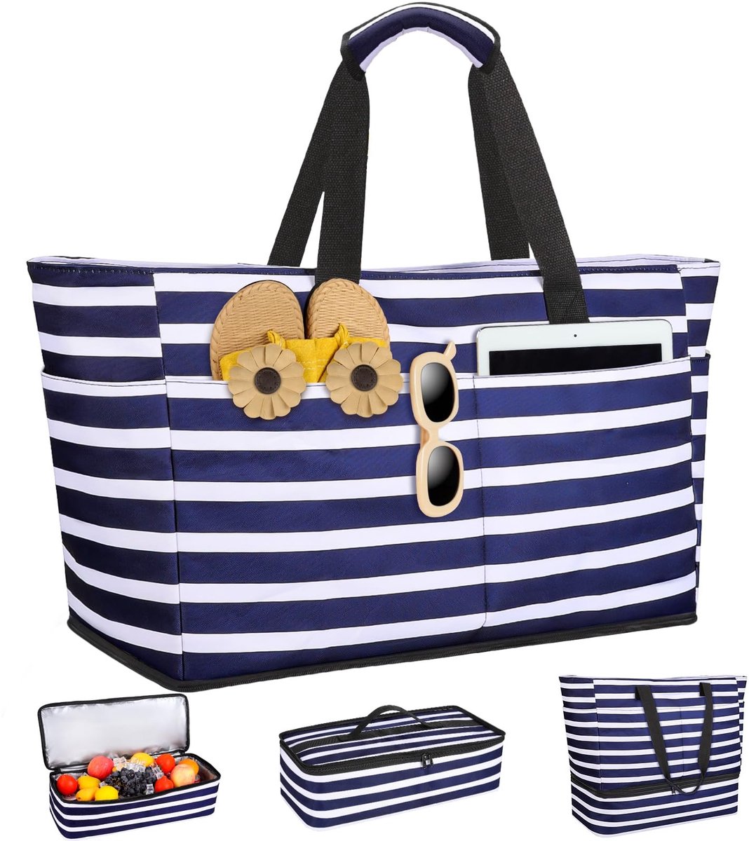 Omgoods - XXL Strandtas met Koeltas - Vouwbare Waterdichte Strandtas voor Vrouwen