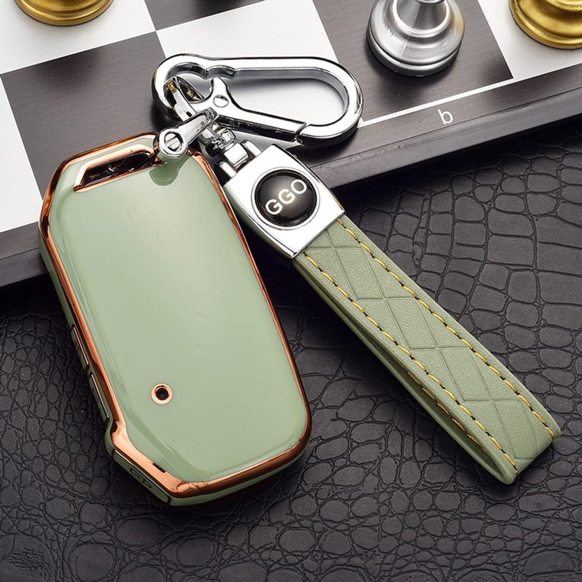 Omgoods - TPU Sleutelcover voor Kia Sportage Ceed Soul Sorento Cerato Forte Stinger K5 - Goud Groen