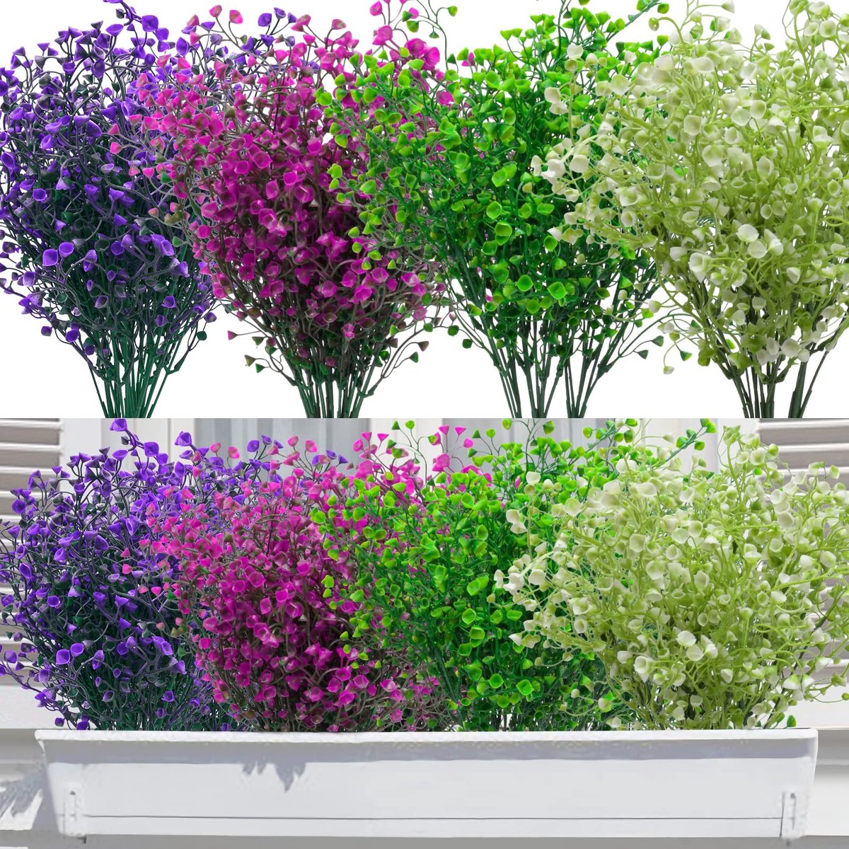 Omgoods - 12 Stuks Kunstmatige Planten voor Buiten en Binnen