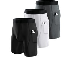 Omgoods - Niksa Compressie Shorts voor Mannen - 3-Pack Sport Shorts