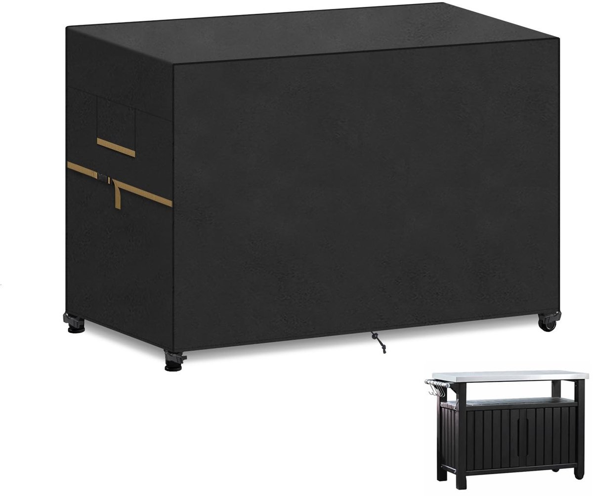 Omgoods- Grillafdekking Waterdicht - BBQ Hoes - Afdekzeil - Grillwagen - Scheurvast - Ventilatienet 145x65x100 cm - Barbecuehoes