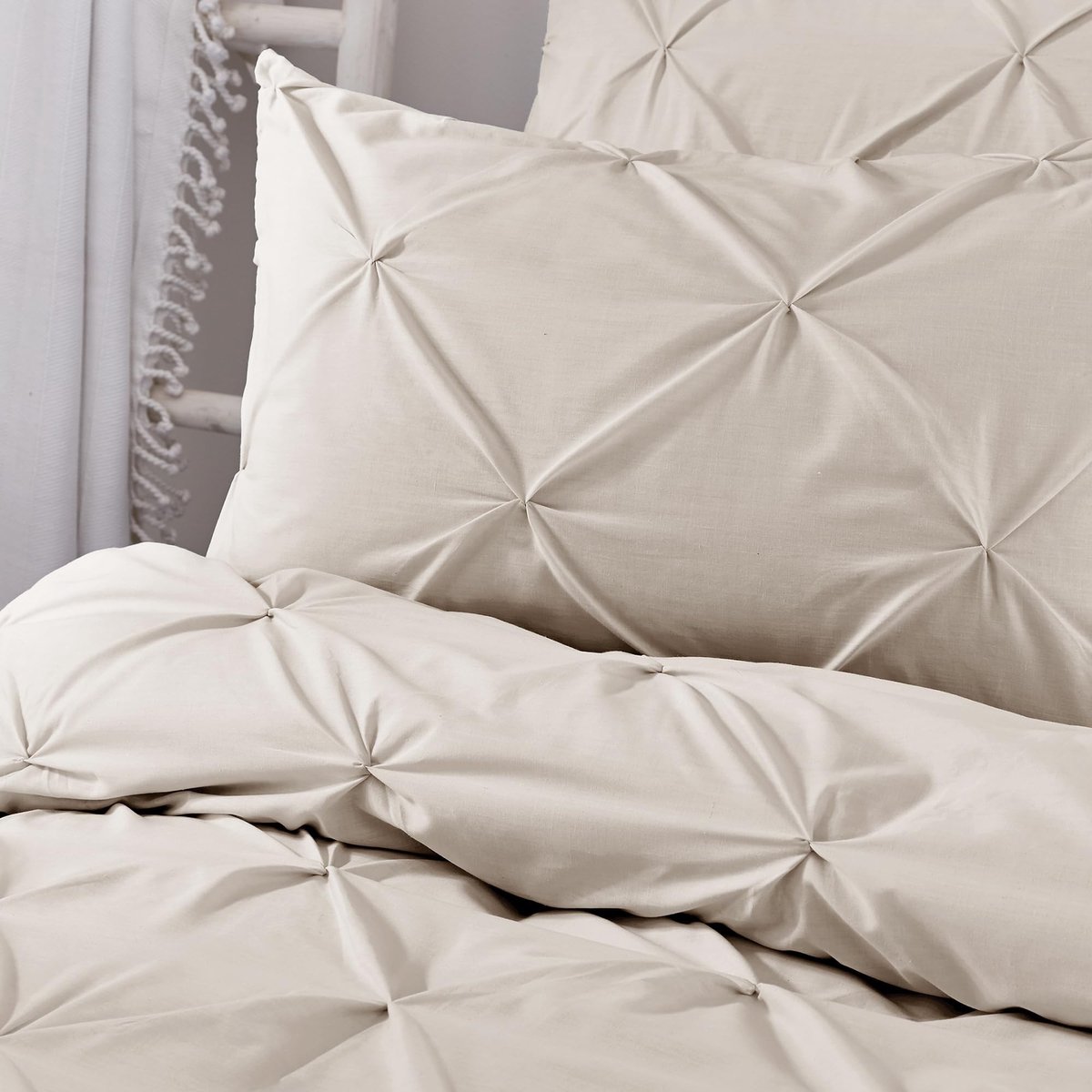 Omgoods - Dekbedovertrekset met Natuurlijke Rimpel en Luxe Microfiber voor Super King Size Bed