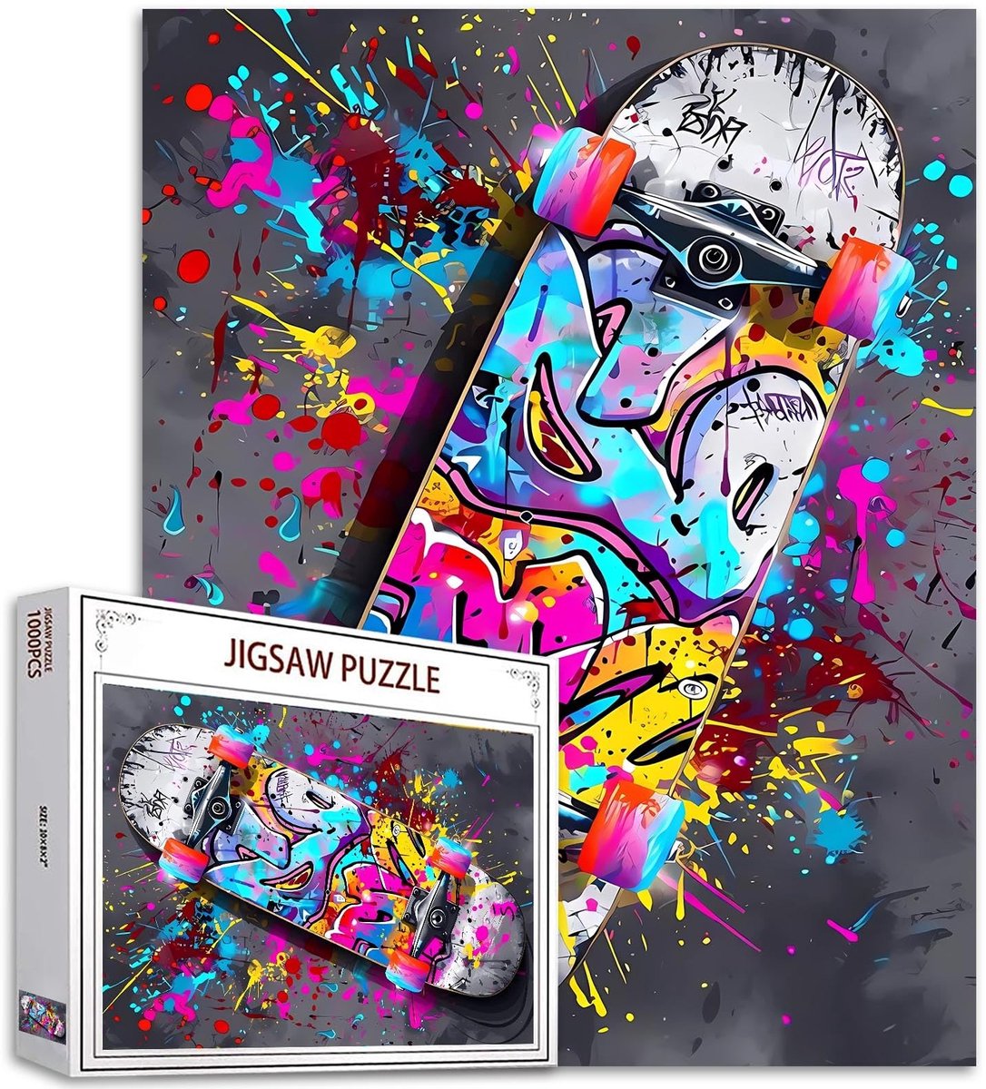 Omgoods - Skateboarding Graffiti Puzzel voor Volwassenen - 1000 Stukjes voor Creatieve Avonden
