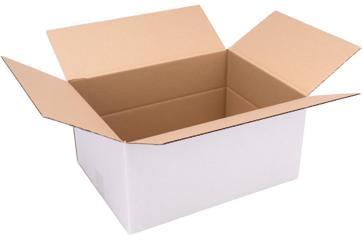 Omgoods - Verpakking Vouwdozen 400 x 300 x 200 mm, 50 Stuks Witte Kartonnen Dozen