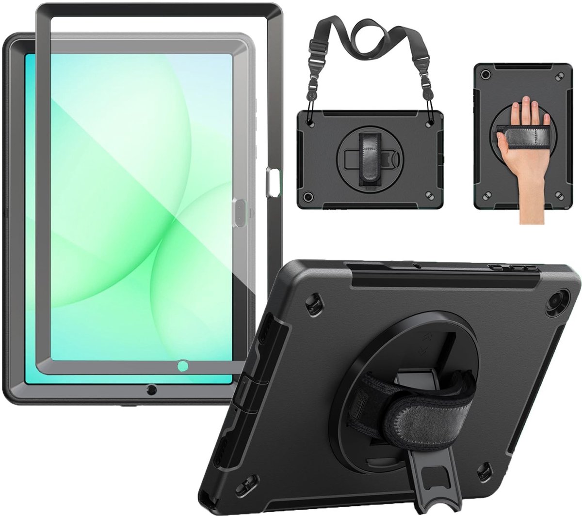Omgoods - Robuuste Case voor Samsung Galaxy Tab A11 Plus (11 Inch) met Screen Protector en Rotating Stand