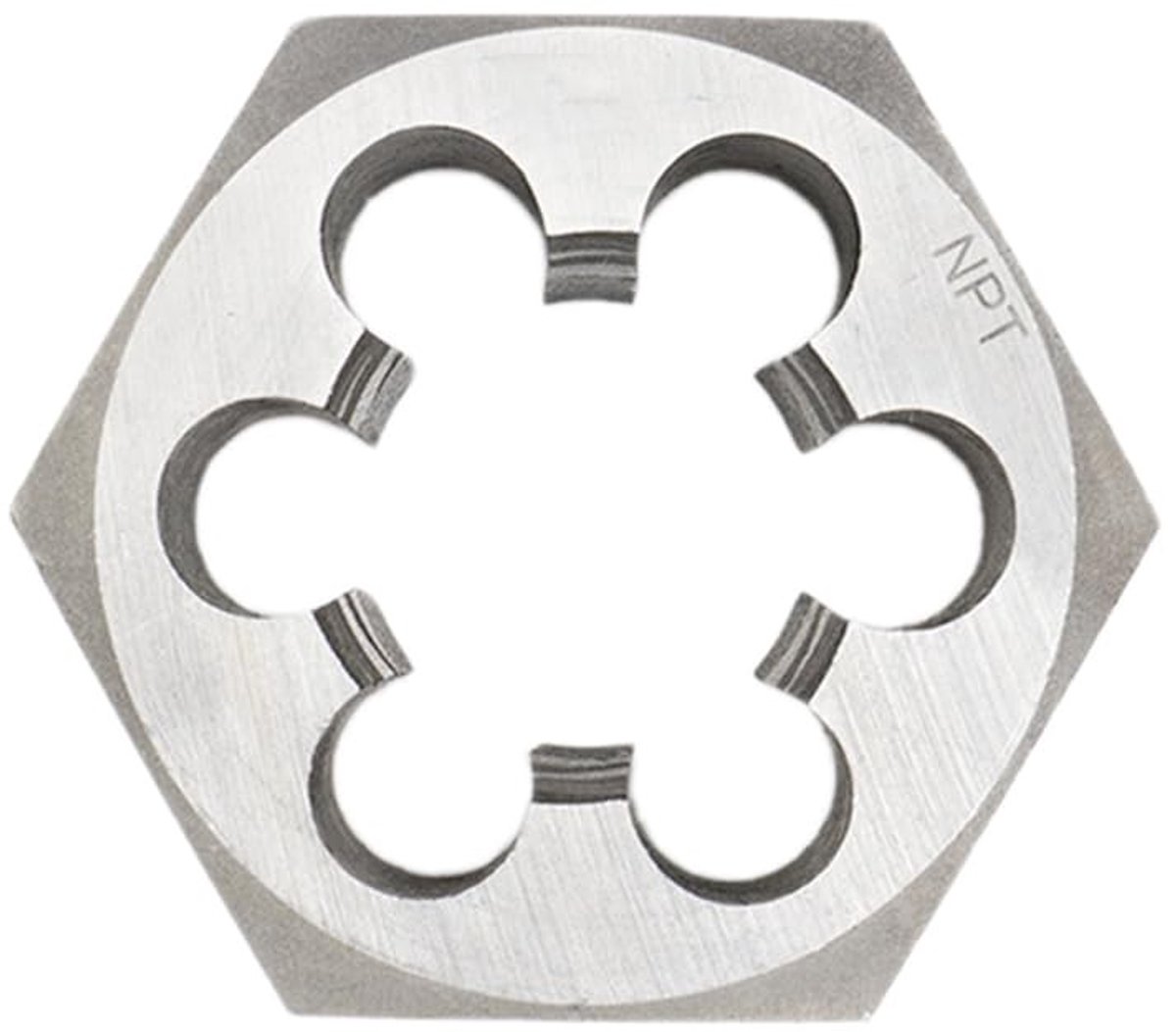 Omgoods- Draadsnijmatrijs 3/8"-18 NPT - Zeshoekige Matrijs - Koolstofstaal - Handmatige Buisschroefdraad - Nauwkeurige Snede - Spaanverwijderingssleuven - Schroefdraadmatrijs
