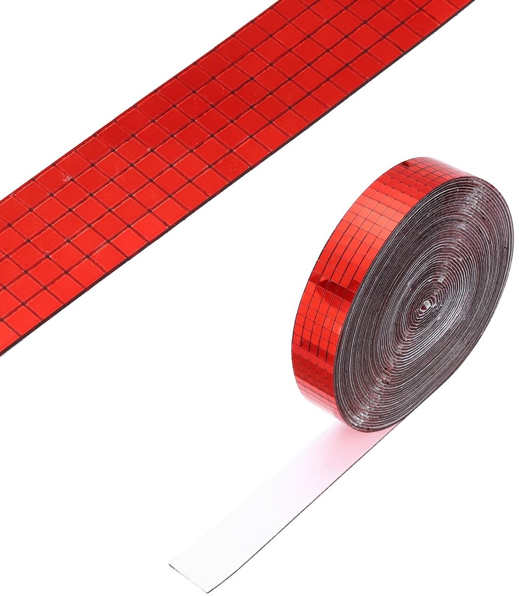 Omgoods - 5x5mm Zelfklevende Spiegels Mozaïek Tegels - 10000 Stuks Rode Mini Glas Mozaïek Disco Tegels