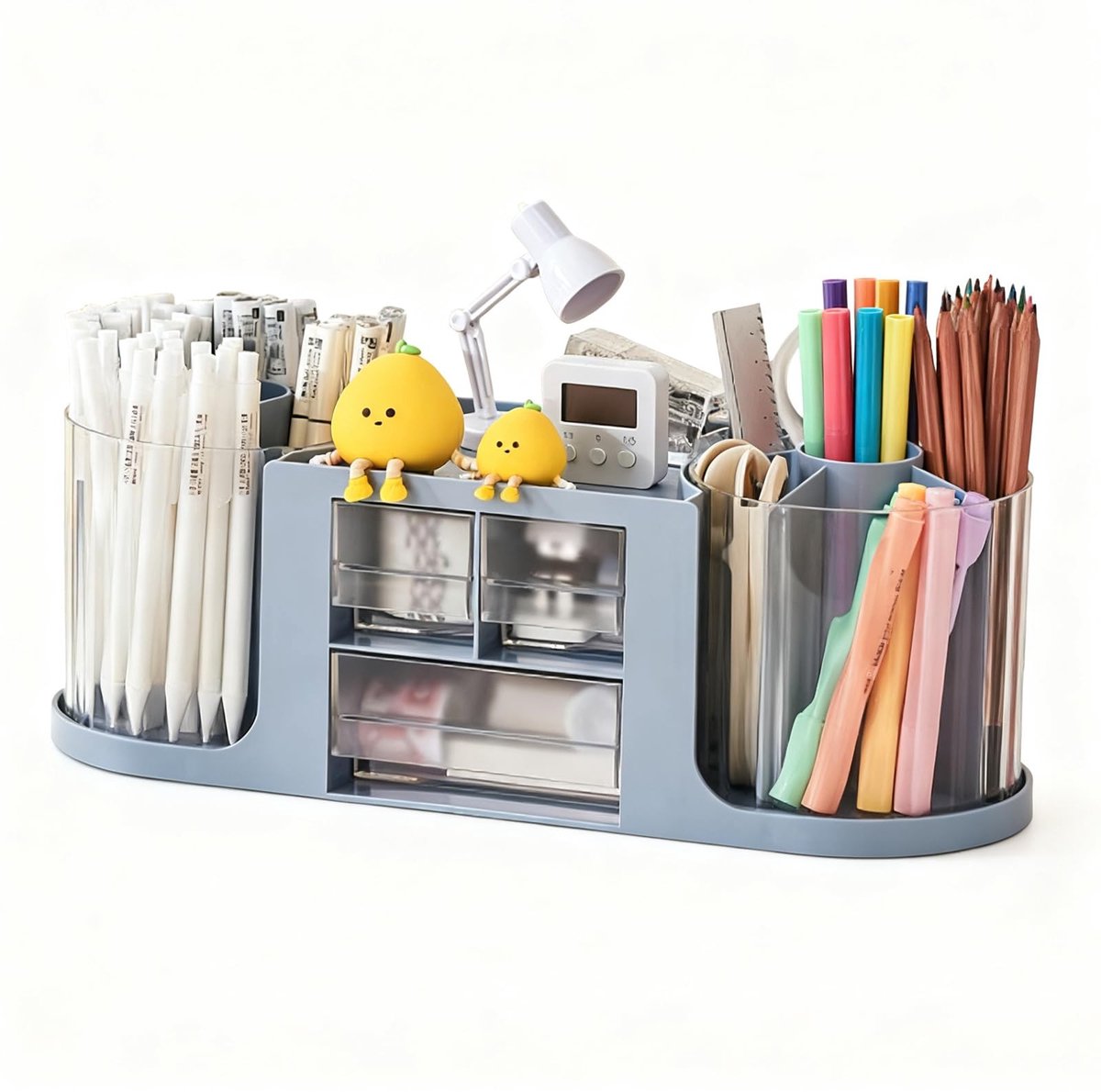 Omgoods - 360° Rotatable Pen Holder met 14 Compartimenten - Ideaal voor Kantoor en School
