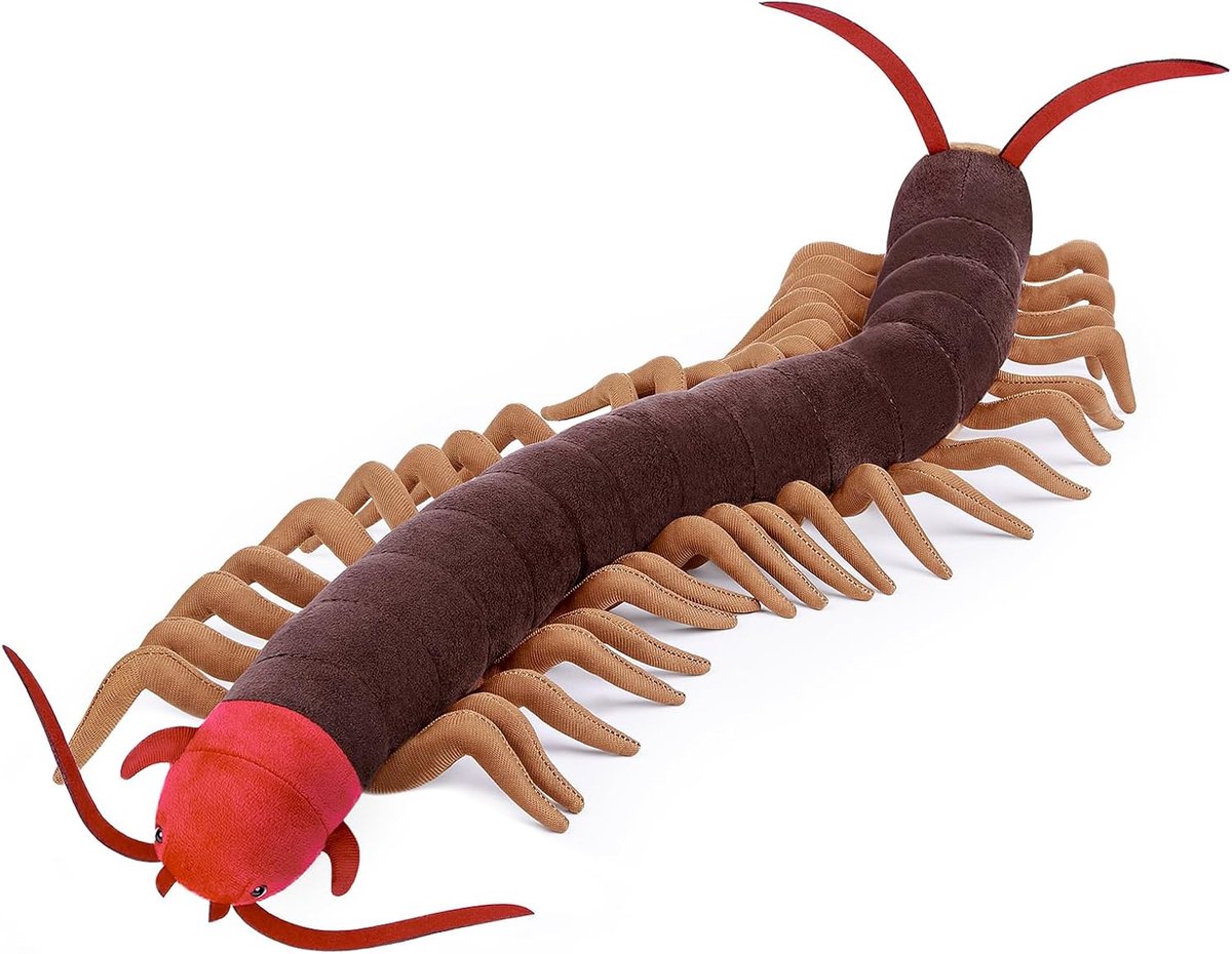 lilizzhoumax Simulatie Centipedes Pluche Speelgoed 60cm/23", Schattig Realistisch Gevuld Dier Wilde Insect Arthropoden Speelgoed Super Zacht Centipedes Pluche Huisdecoratie Dierspeelgoed Cadeau voor