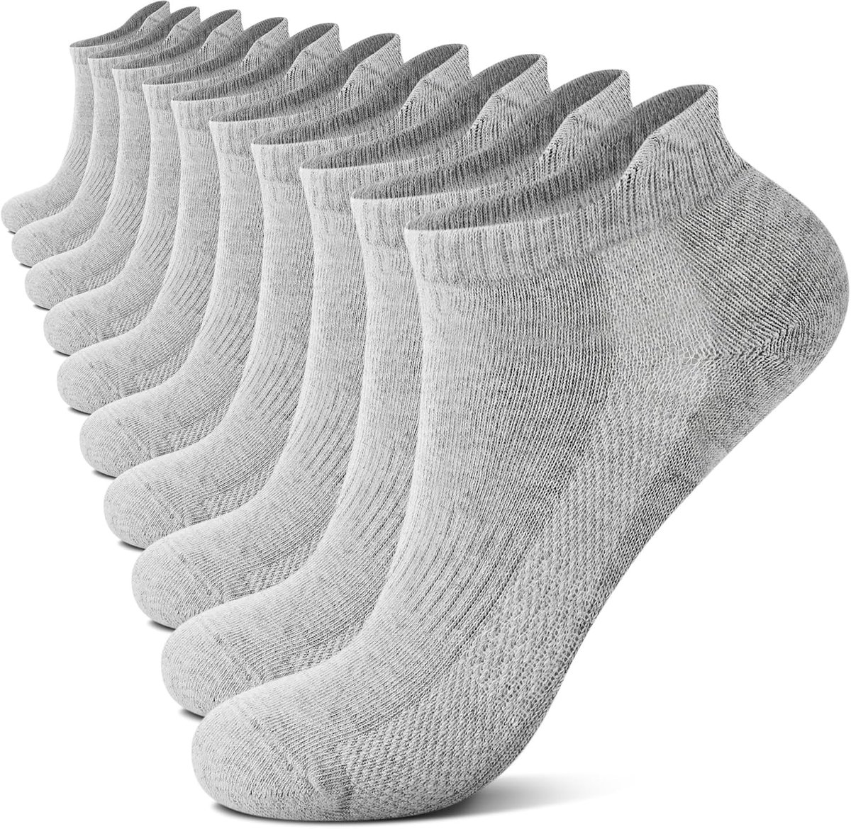 Sokken voor dames en heren, 10 paar, korte sokken, katoen, ademende sportsokken, hardloopsokken, outdoor, hardloopsokken, maat 35-50