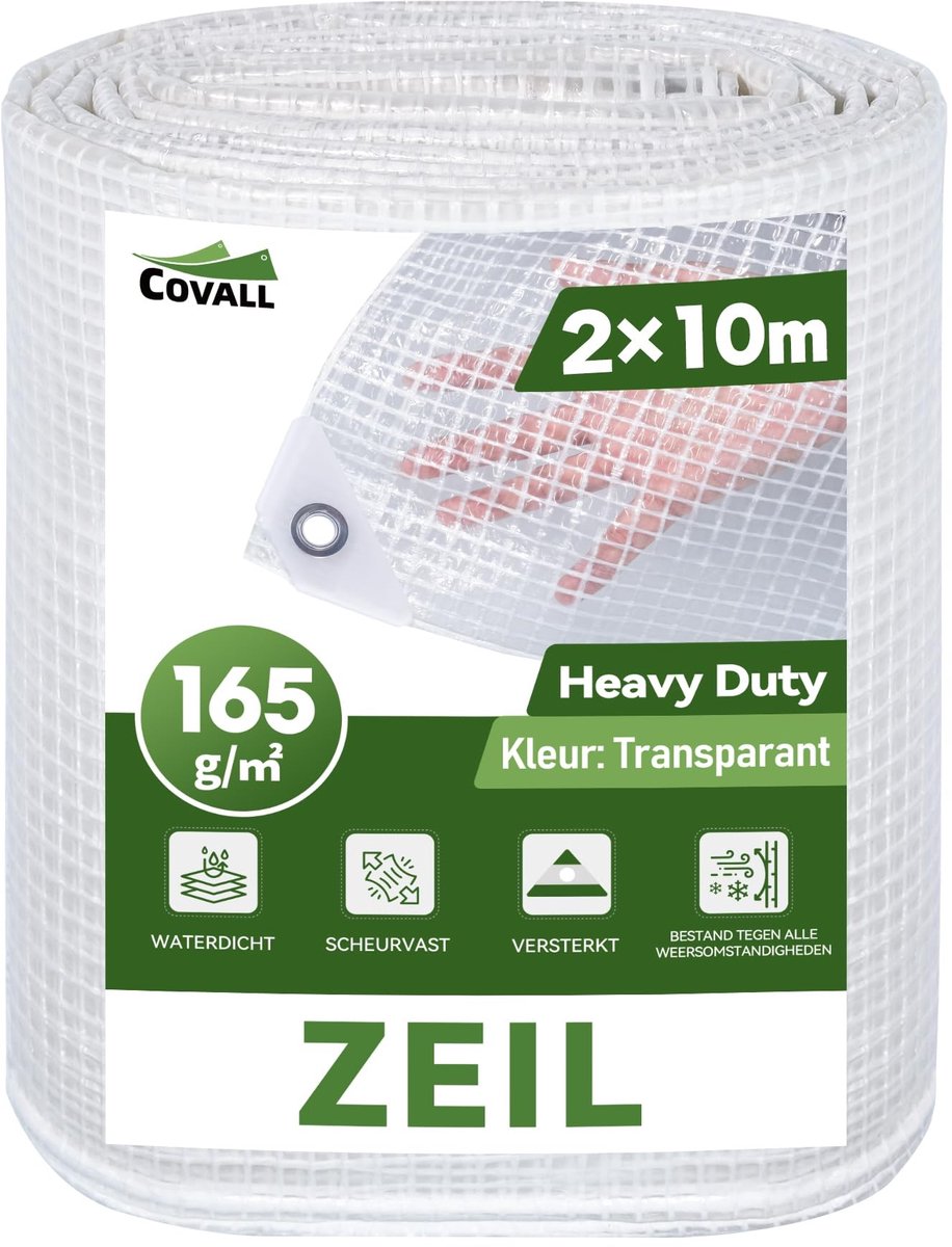 Omgoods - Polyethyleen Tarpaulin 165 g/m² - Waterdichte en Zware Zeil met Aluminium Oogjes, UV- en Windbestendig