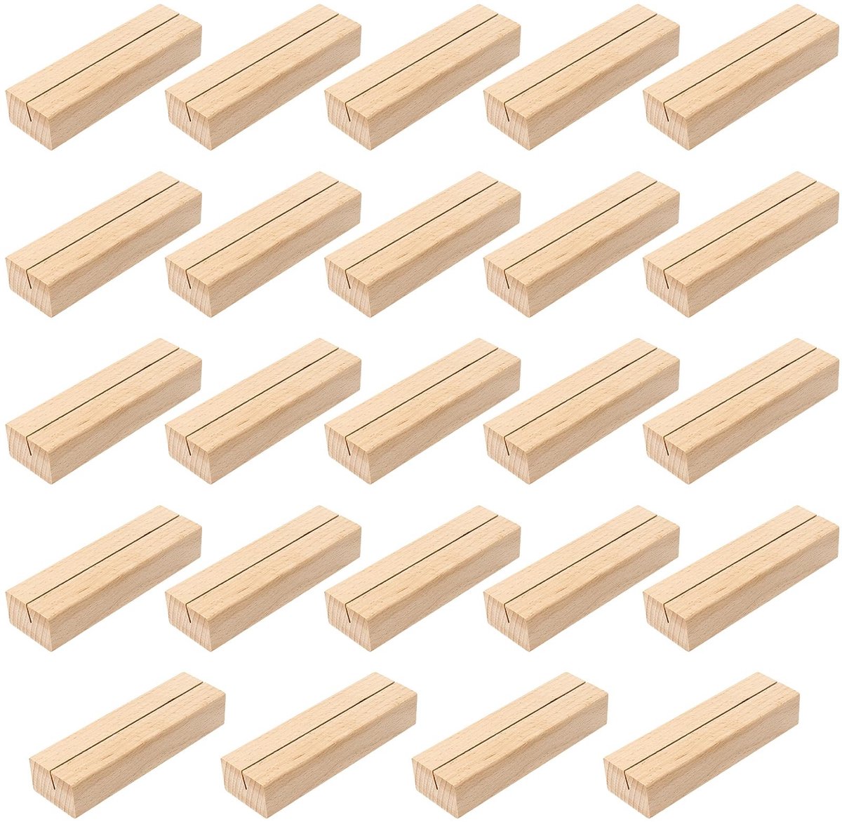 Omgoods - 24 Stuks Houten Kaartenhouders - 10 x 3 cm voor Tafelpresentaties en Evenementen