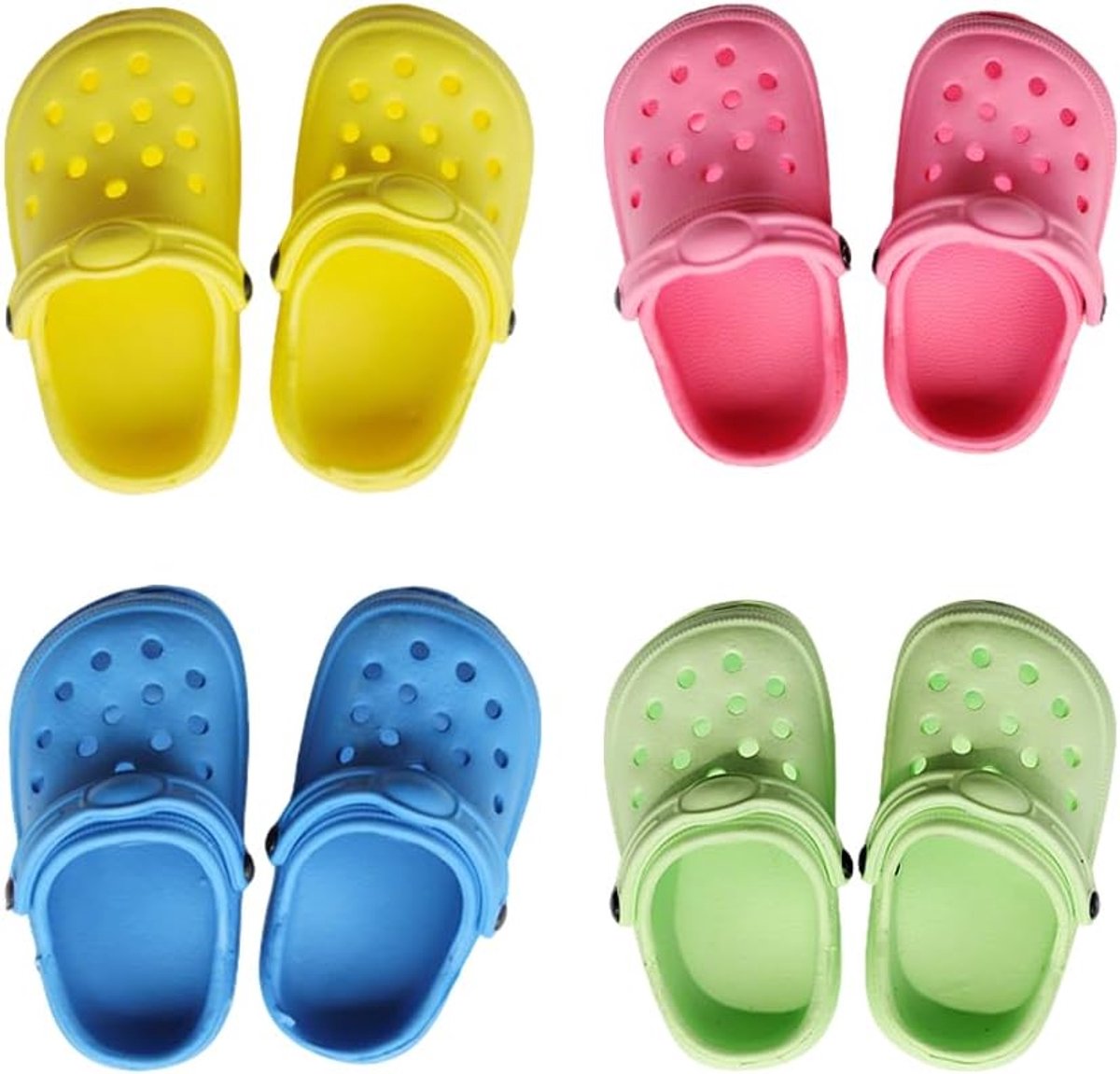 Schoenen, accessoireset voor poppen van 35-45 cm, poppenaccessoires met geel, roze, blauw, groen, poppenschoenen, 35-45 cm, poppenaccessoires, poppenkleding voor babypop, meisjes en