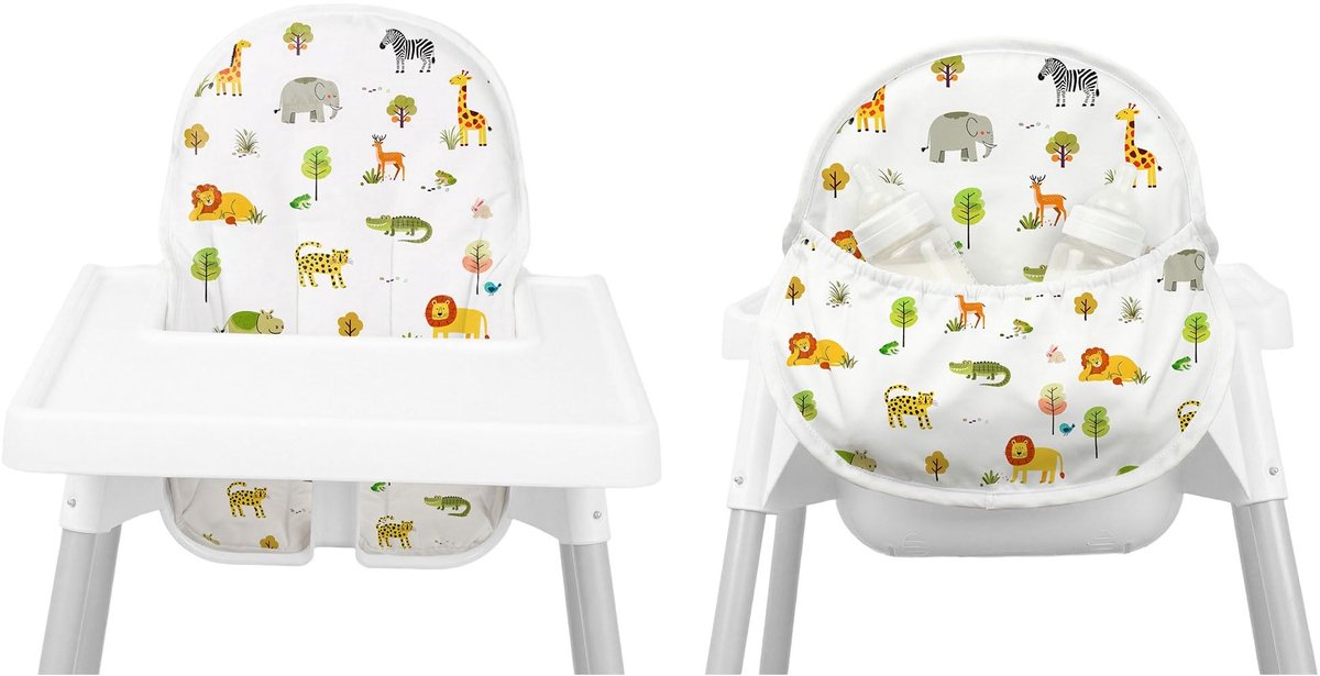 Omgoods - Kussen voor Antilop Hoogstoel - Comfortabel en Wasbaar met Dierenpatroon