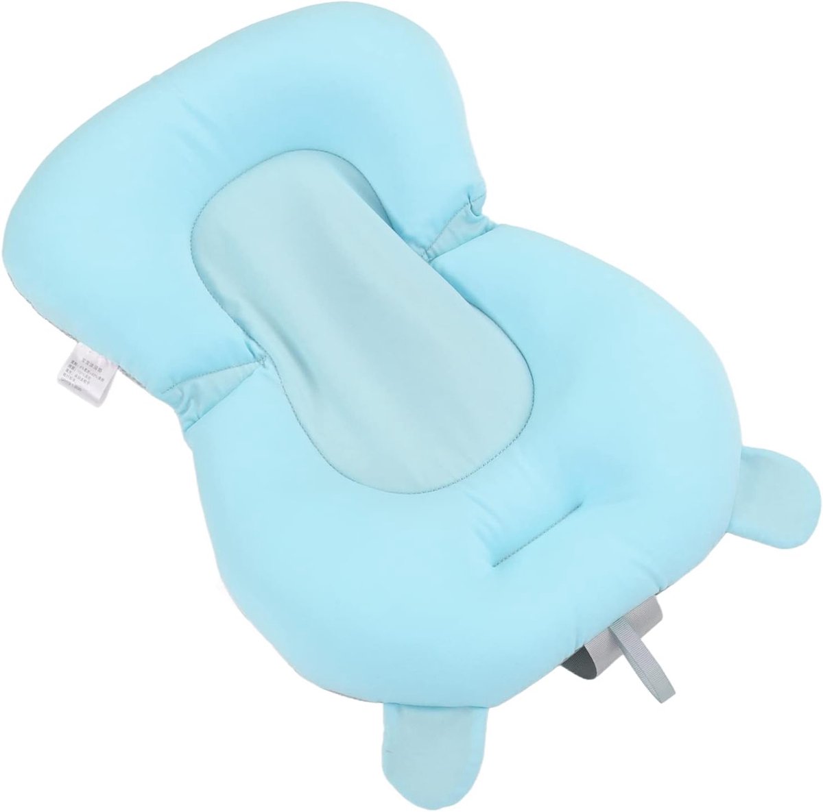 Babybadkussen, Drijvende Badmat voor Pasgeborenen Babybadzitje Kussen voor 0-12 Maanden Pasgeboren, Zachte Babybadkuip Zitkussen Supporter, Opvouwbare Verstelbare Badbed Douche Mat (Blauwe)