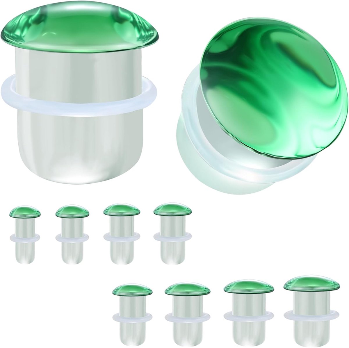 1 paar enkele flare meters voor oren, heldere oor stretch expanders, massief glazen oorpluggen oorbellen 6g - 9/16 beschikbaar voor vrouwen mannen