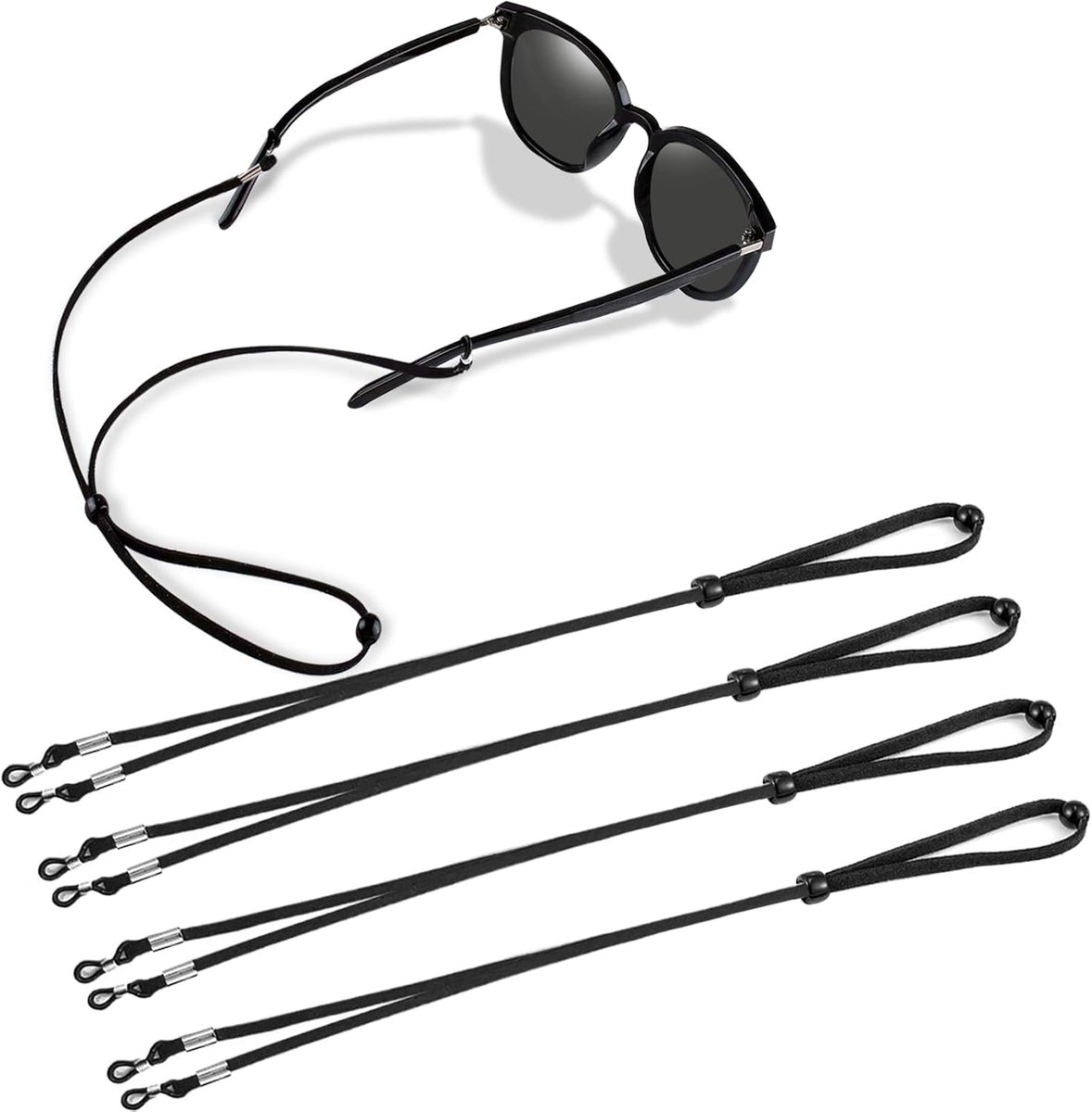 5 stuks sportbrilbanden, verstelbare brillenbanden voor sport, antislip brillenkoord, sportbrilband met goede zweetabsorptie, eyewear koordband voor mannen, vrouwen en kinderen (5)
