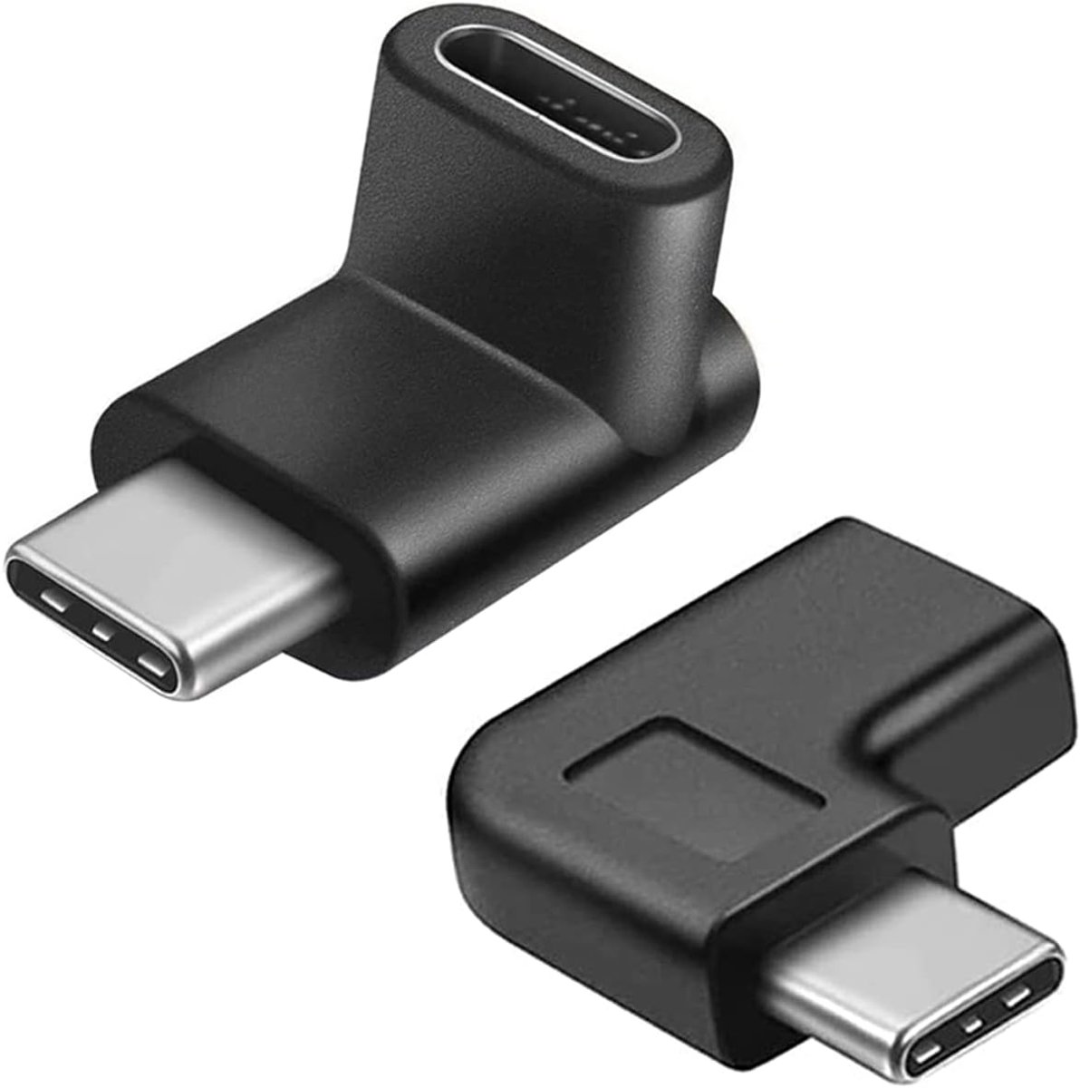 2 stuks 90 graden USB C type C mannelijk naar vrouwelijk adapter, opwaarts en neerwaarts gekanteld, rechts en links gehoekt USB C USB 3.1 Type C extensie voor tablet mobiele telefoon laptop