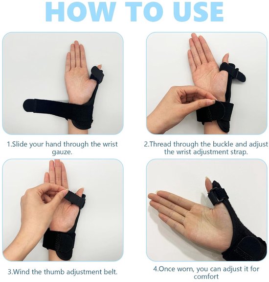 omkeerbaar, duimbrace, duimbrace met twee metalen spalken voor carpale kanaal, artritis, tendinitis en verstuikingen (rechter- of linkerhand) — afbeelding 3