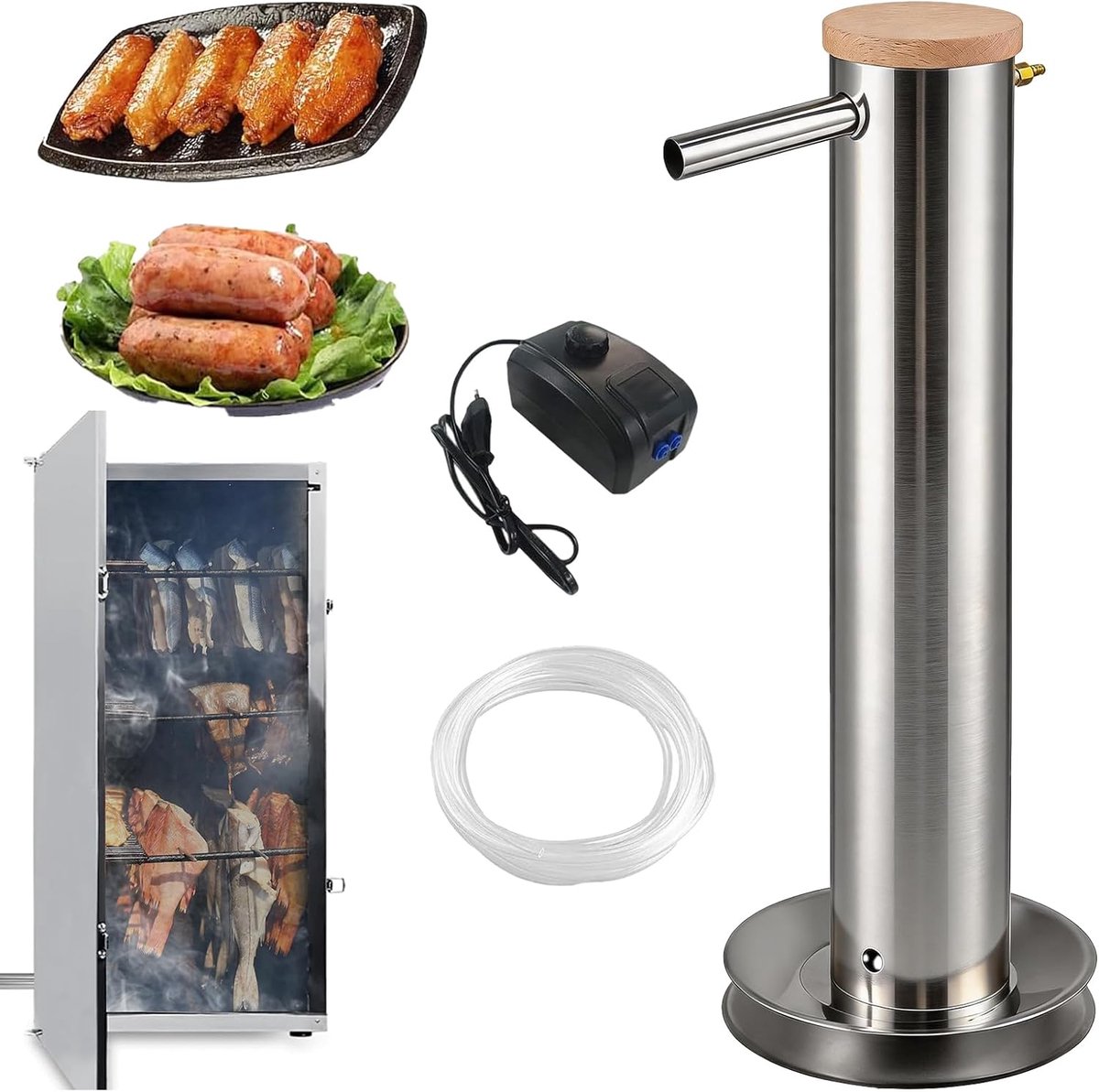 Rookgenerator Van Roestvrij Staal 70 Cm Rookgenerator Met Pomp, Inhoud 4,3 Liter Rookgenerators Voor Rookovens Voor Het Koud Roken Van Vis Vlees Kaas En Worstjes Op De Barbecue