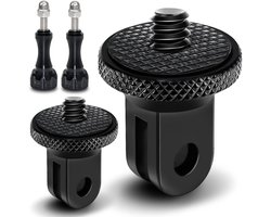 1/4 inch adapter statiefschroefdraad adapter tripod mount adapter 2 stuks metalen houderadapter met geknoopte schroeven voor GoPro Hero-houders, Osom Action, Sony of andere actiecamera's