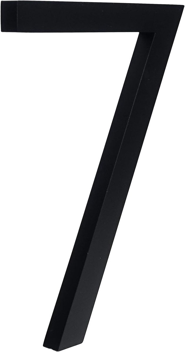 Floating House Number 4 inch Stylish Door Numbers Alphabet Plaque Street Home Address Numerals (Small 7, Black)