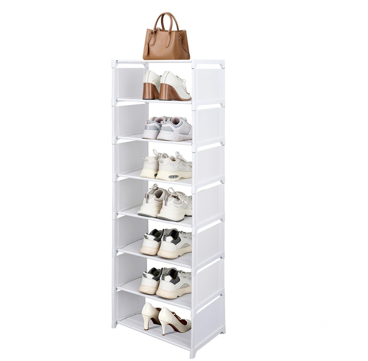 Omgoods - Smal en Hoog Schoenenrek met 8 Niveaus voor Ruimtebesparing