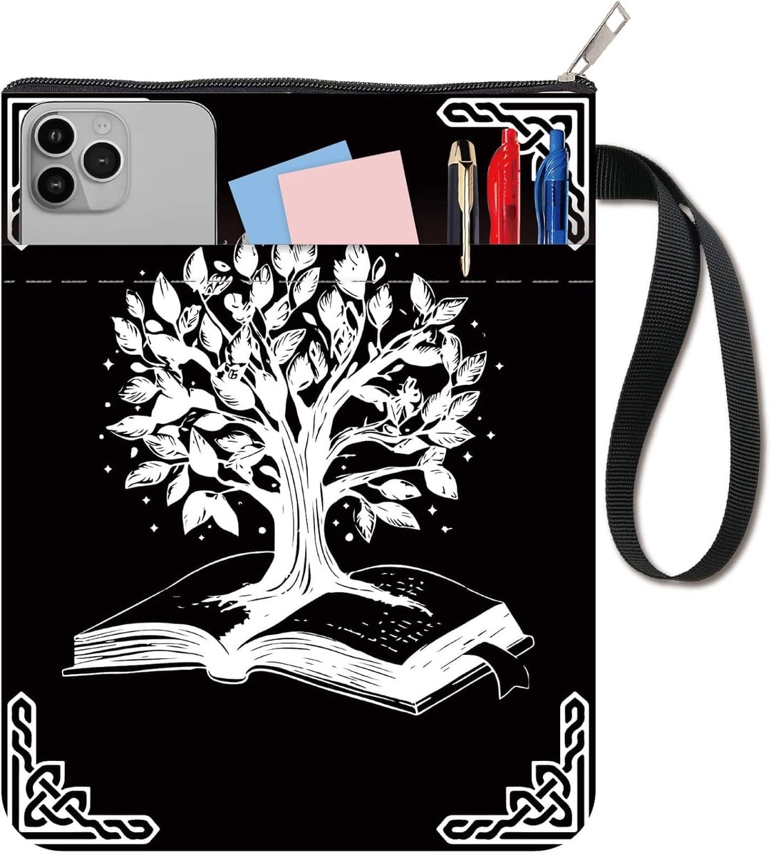 Boom des Levens Boekhoezen met Rits Boekhoezen Zakbeschermer Dubbelzijdige Wasbare Stof Hardcover Leesaccessoires Boekclub Cadeaus voor Vrouwen Beste Vriend Tante