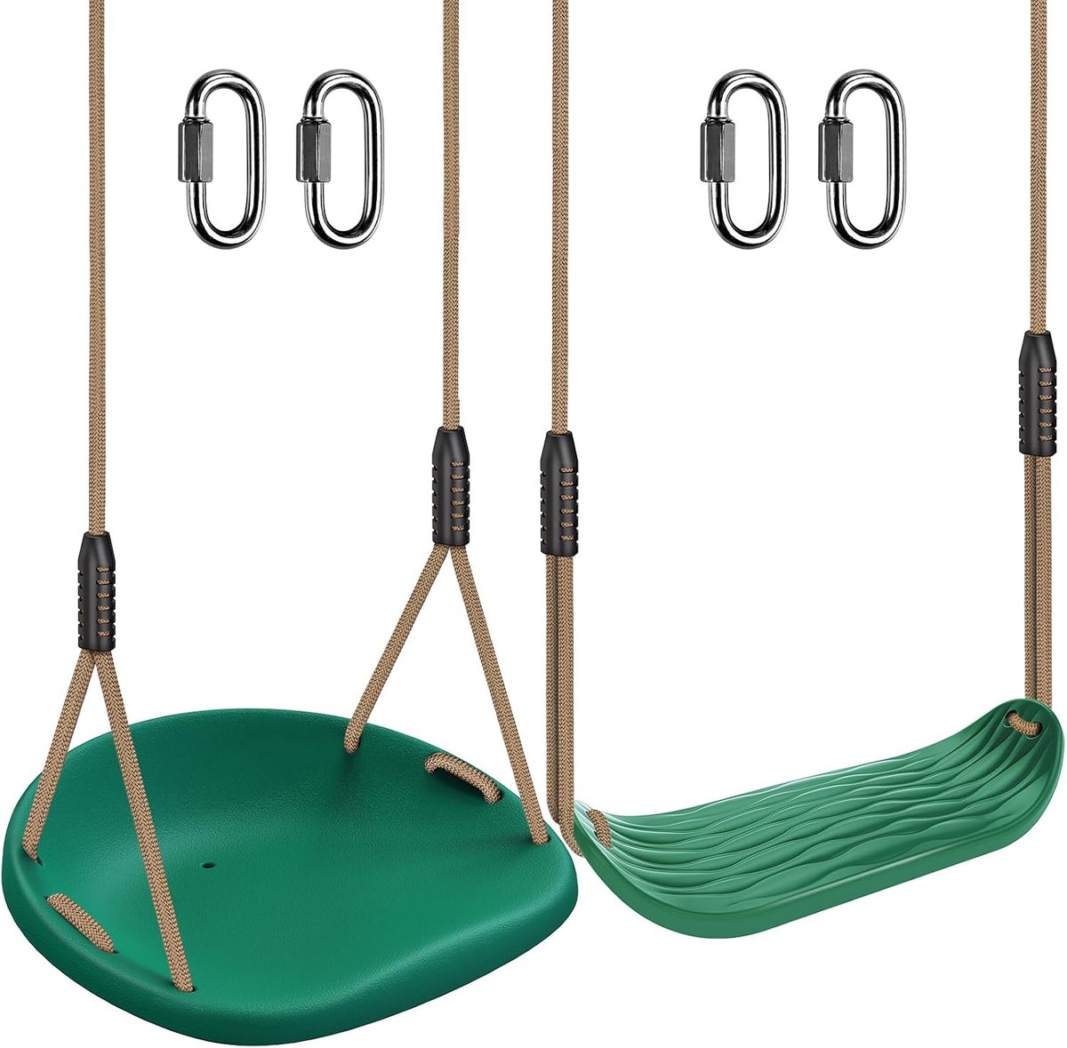 2 stks Swing Seat, Kids Hard Plastic Schommels Binnen/Buiten Kind Boom Brede Swingende Board met Verstelbare 130-200cm Touw voor Baby/Tieners/Volwassenen, 250lbs/600lbs