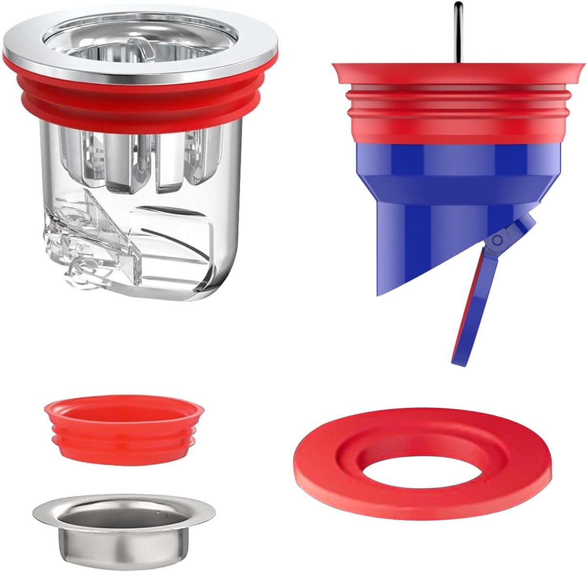 5 stuks geurstoppen voor douche, kunststof, 32-52 mm, geurstop, afvoer, afvoeren, terugslagklep (32-40 mm, 35-52 mm), geurafsluiter vloerputje voor kelder, badkamer, keuken en meer
