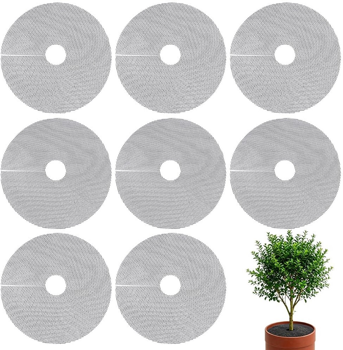 Omgoods - Set van 8 Plantenpotten Bodemafdekkingen voor Tuin