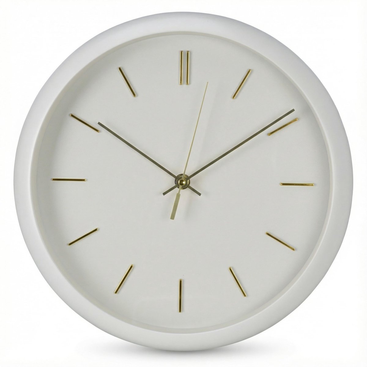 Omgoods - Wandklok Modern Rond 30 cm Stil Zonder Tikken met Gouden Wijzers